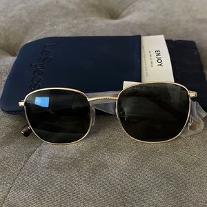 New Le Specs Neptune Deux. Never been worn gold framed glasses